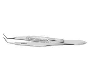 Von Mandach Capsule Fragment & Clot Forceps, 10.0 Mm Long Curved Jaws W/ Platform For Grasping At Tip, 2 1/4" (5.5 Cm)